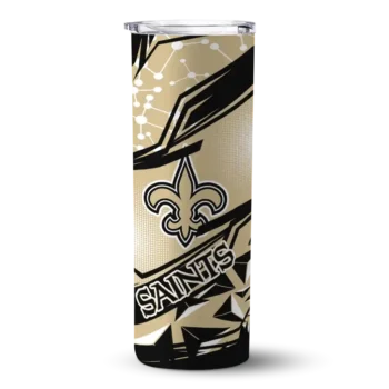 New Orleans Saints Skinny Tumbler - Custom Helmet Clash Gold