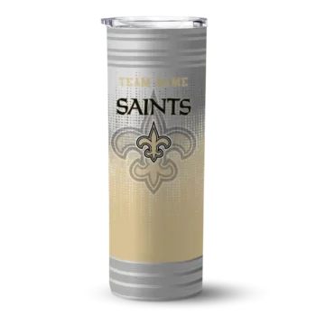 New Orleans Saints Skinny Tumbler - Custom Swirl Texture Gold