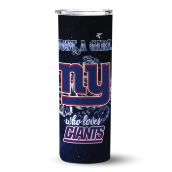 New York Giants Skinny Tumbler - Custom Rose Romance Blue Black