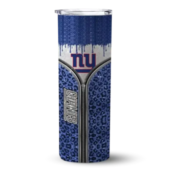 New York Giants Skinny Tumbler - Custom Sparkle Drip Blue