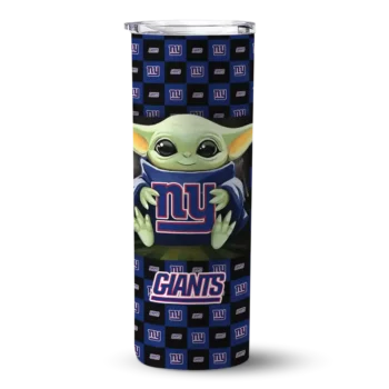 New York Giants Skinny Tumbler - Custom Yoda Cozy Blue Black