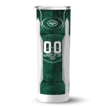 New York Jets Skinny Tumbler - Custom Stacked Diamond Green