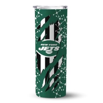 New York Jets Skinny Tumbler - Custom Star Pop Green Black