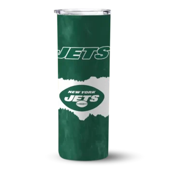 New York Jets Skinny Tumbler - Custom Torn Band Green White