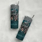 custom-philadelphia-eagles-kiss-band-silver-skinny-tumbler-best-selling.webp