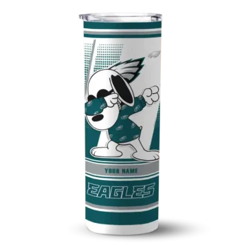Philadelphia Eagles Skinny Tumbler - Custom Snoopy Dog Green White