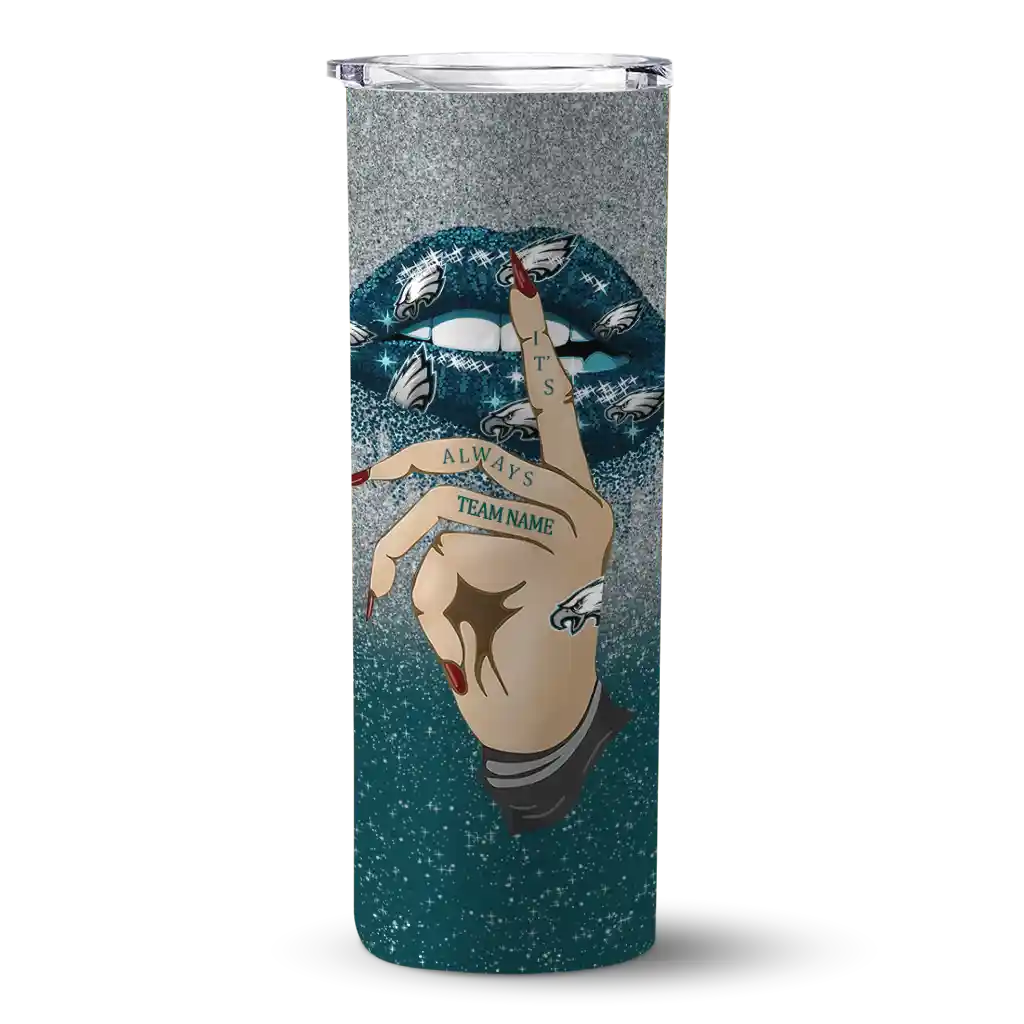 custom-philadelphia-eagles-sparkle-lips-green-skinny-tumbler-best-selling.webp custom philadelphia eagles sparkle lips green skinny tumbler best selling