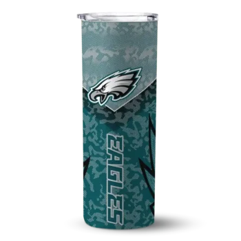 Philadelphia Eagles Skinny Tumbler - Custom Spiral Burst Print Green