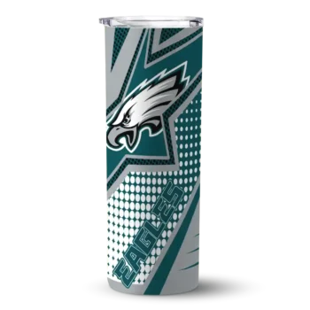 Philadelphia Eagles Skinny Tumbler - Custom Web Stripes Green White