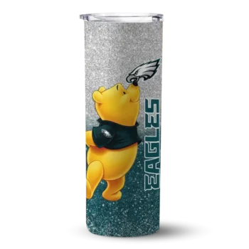 Philadelphia Eagles Skinny Tumbler - Custom Winnie the Pooh Green Gray