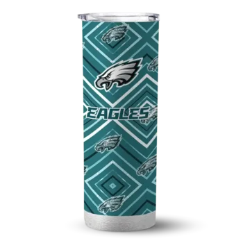 Philadelphia Eagles Skinny Tumbler - Custom Zipper Leopard Green