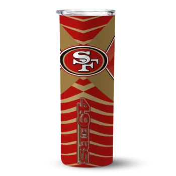 San Francisco 49ers Skinny Tumbler - Custom Camo Texture Red