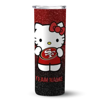 San Francisco 49ers Skinny Tumbler - Custom Hello Kitty Red Black