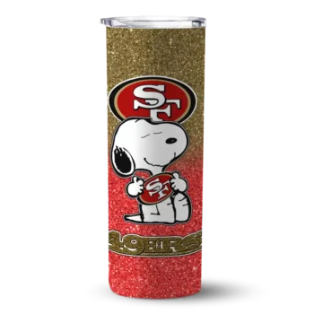 San Francisco 49ers Skinny Tumbler - Custom Snoopy Attitude Red