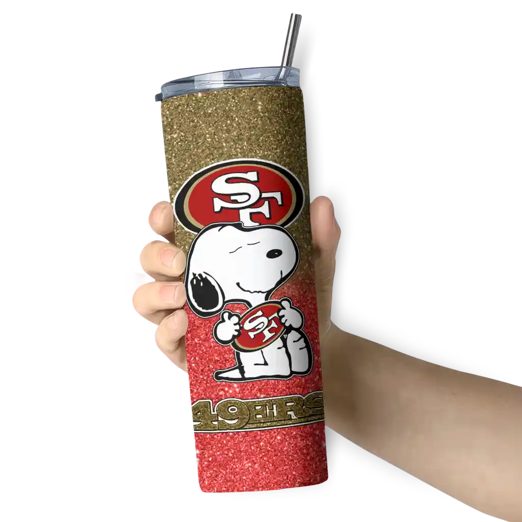 custom-san-francisco-49ers-snoopy-attitude-red-skinny-tumbler-premium-grade.webp
