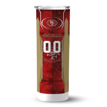 San Francisco 49ers Skinny Tumbler - Custom Stacked Diamond Red