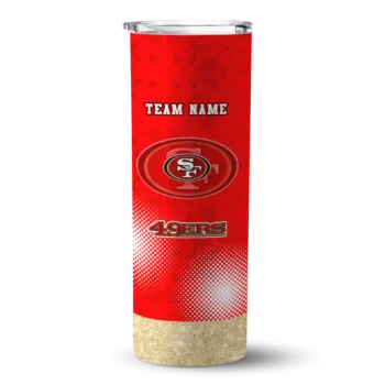 San Francisco 49ers Skinny Tumbler - Custom Starburst Tiles Red