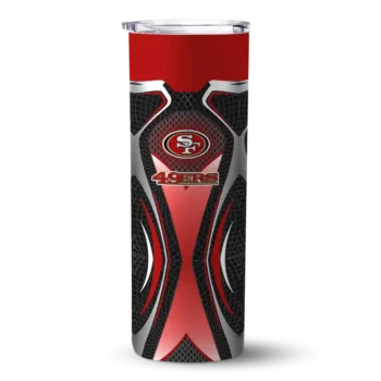 San Francisco 49ers Skinny Tumbler - Custom Superman Emblem Red Black