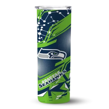 Seattle Seahawks Skinny Tumbler - Custom Helmet Clash Blue