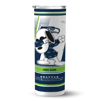 Seattle Seahawks Skinny Tumbler - Custom Snoopy Dog Blue White