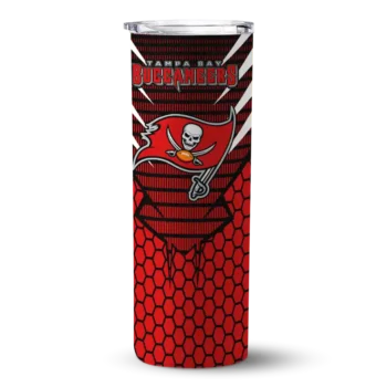 Tampa Bay Buccaneers Skinny Tumbler - Custom Chevron Stripes Red