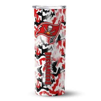 Tampa Bay Buccaneers Skinny Tumbler - Custom Claw Marks Red White