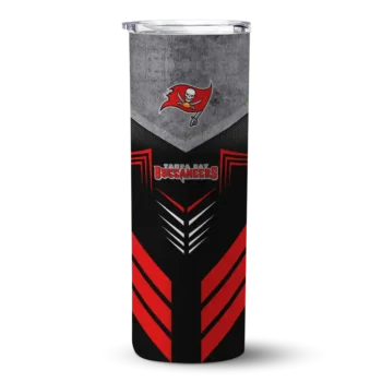Tampa Bay Buccaneers Skinny Tumbler - Custom Hexagon Honeycomb Red Black