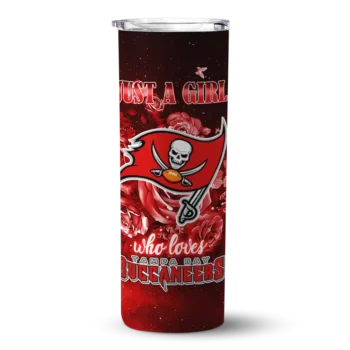 Tampa Bay Buccaneers Skinny Tumbler - Custom Rose Romance Red Black
