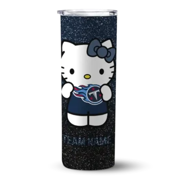 Tennessee Titans Skinny Tumbler - Custom Hello Kitty Navy Black