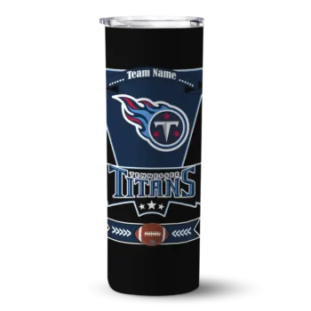 Tennessee Titans Skinny Tumbler - Custom Helmet Belt Navy Black