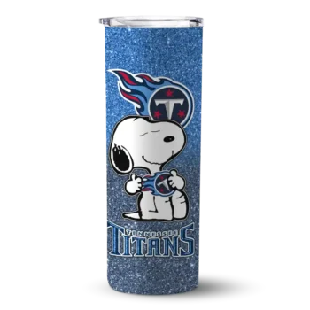 Tennessee Titans Skinny Tumbler - Custom Snoopy Attitude Navy