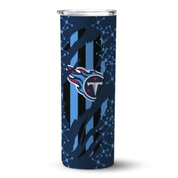 Tennessee Titans Skinny Tumbler - Custom Star Pop Navy Black