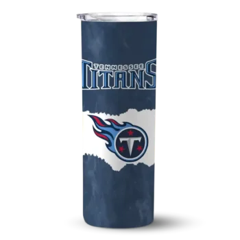 Tennessee Titans Skinny Tumbler - Custom Torn Band Navy White