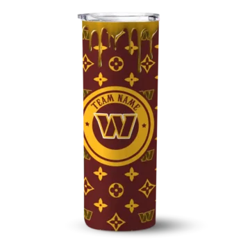 Washington Commanders Skinny Tumbler - Custom Camo Streak Burgundy