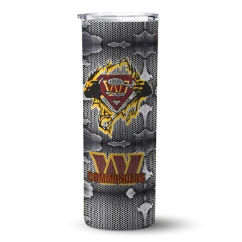 Washington Commanders Skinny Tumbler - Custom Chevron V Burgundy Gray