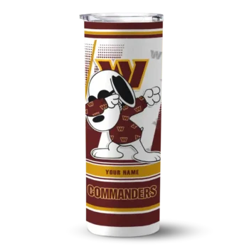 Washington Commanders Skinny Tumbler - Custom Snoopy Dog Burgundy White