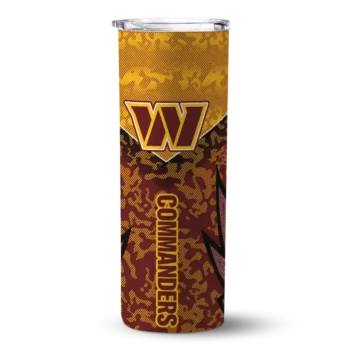 Washington Commanders Skinny Tumbler - Custom Spiral Burst Print Burgundy
