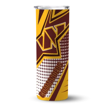 Washington Commanders Skinny Tumbler - Custom Web Stripes Burgundy White