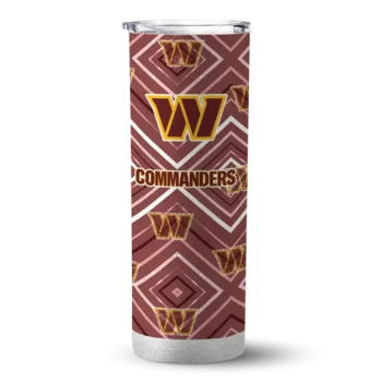 Washington Commanders Skinny Tumbler - Custom Zipper Leopard Burgundy