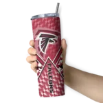 customized-atlanta-falcons-monogram-burst-red-white-skinny-tumbler-best-selling.webp
