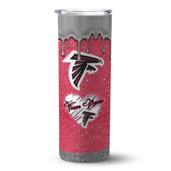 Customized Atlanta Falcons Pixel Fade Red Skinny Tumbler