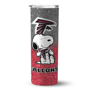 Customized Atlanta Falcons Snoopy Attitude Red Skinny Tumbler