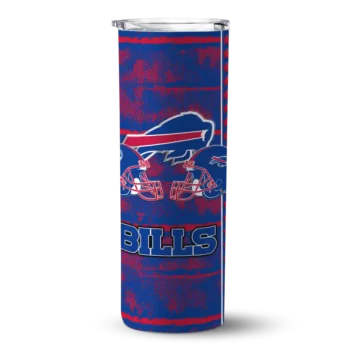Customized Buffalo Bills Chevron Patch Blue Skinny Tumbler