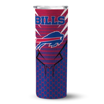 Customized Buffalo Bills Chevron Stripes Blue Skinny Tumbler