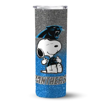 Customized Carolina Panthers Snoopy Attitude Blue Skinny Tumbler