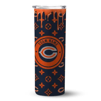 Customized Chicago Bears Camo Streak Blue Skinny Tumbler