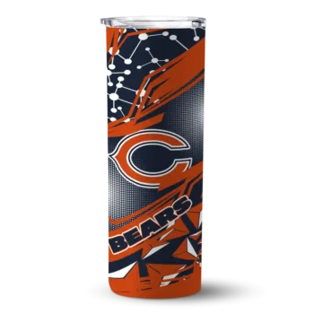 Customized Chicago Bears Helmet Clash Blue Skinny Tumbler