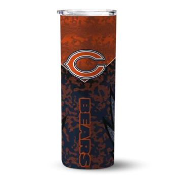 Customized Chicago Bears Spiral Burst Print Blue Skinny Tumbler