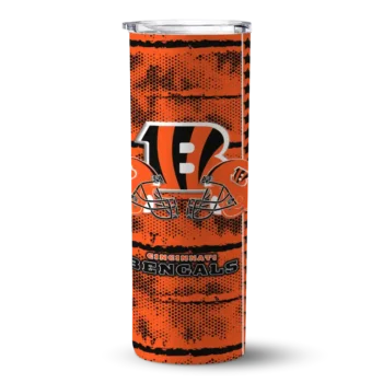 Customized Cincinnati Bengals Chevron Patch Orange Skinny Tumbler