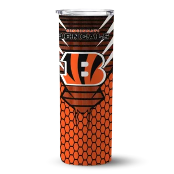 Customized Cincinnati Bengals Chevron Stripes Orange Skinny Tumbler
